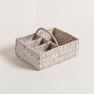 Organizador Vinah 4 Cavidades de Bamboo y Ratán – 27x20x10 cm