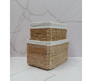 Contenedores estilo rústico escandinavo – Set x2 en fibras naturales