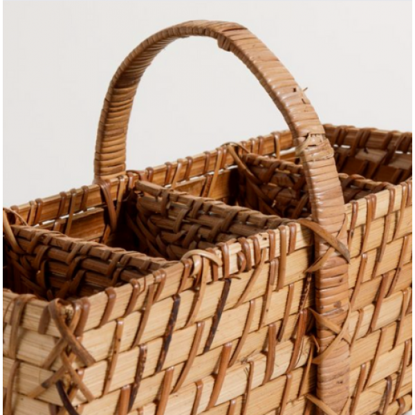 Porta Utensilios 3 Cavidades | Organizador Natural de Bamboo y Rattan - Image 2