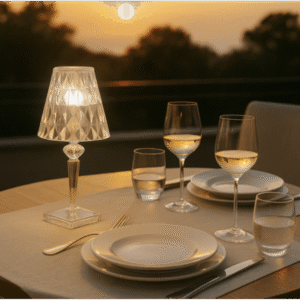 Velador LED Prisma con Sensor Táctil | Diseño Elegante y Recargable